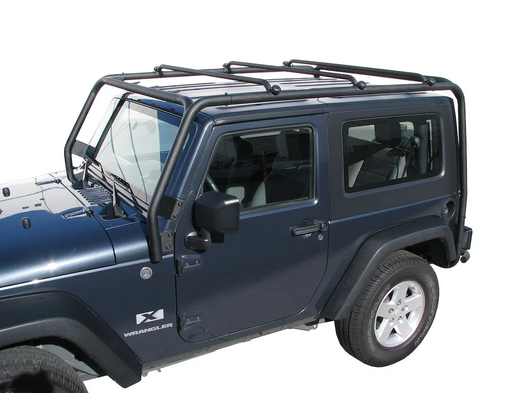 J021T – TRAILFX Roof Rack, Direct Fit 300 Pound Capacity Textured Black Steel